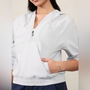 Athleta Retroterry 1/2 Zip Hoodie in Snowfall Blue